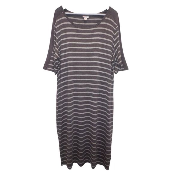 Plus Size Brown White Striped Bodycon LuLaRoe Bodycon Julia - Picture 4 of 11